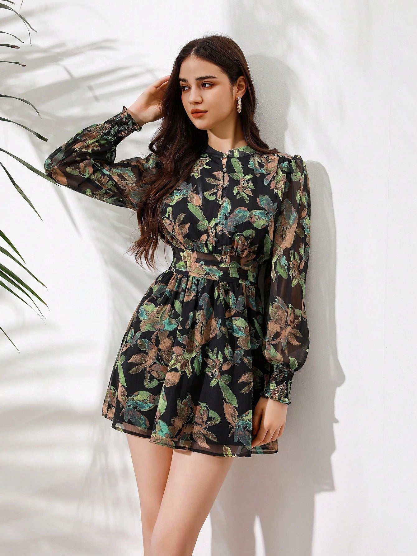Aveloria Rosie Vestido com Estampa Completa e Manga Farol para Mulheres, Looks de Férias