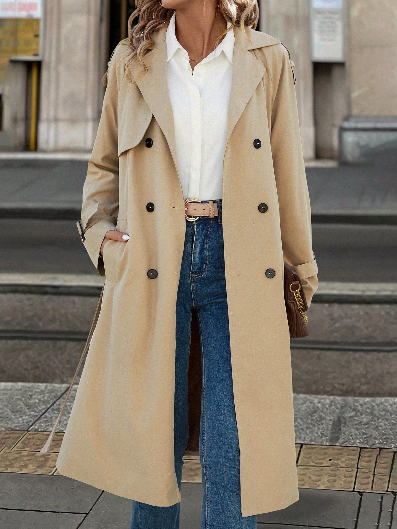 Solivie Casaco Trench de Mulher com Forro Térmico, Leve para Outono e Inverno