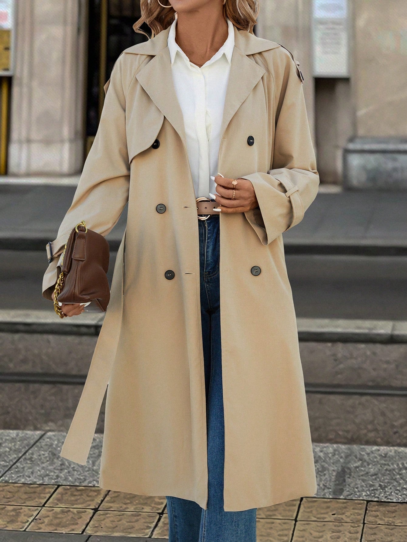Solivie Casaco Trench de Mulher com Forro Térmico, Leve para Outono e Inverno