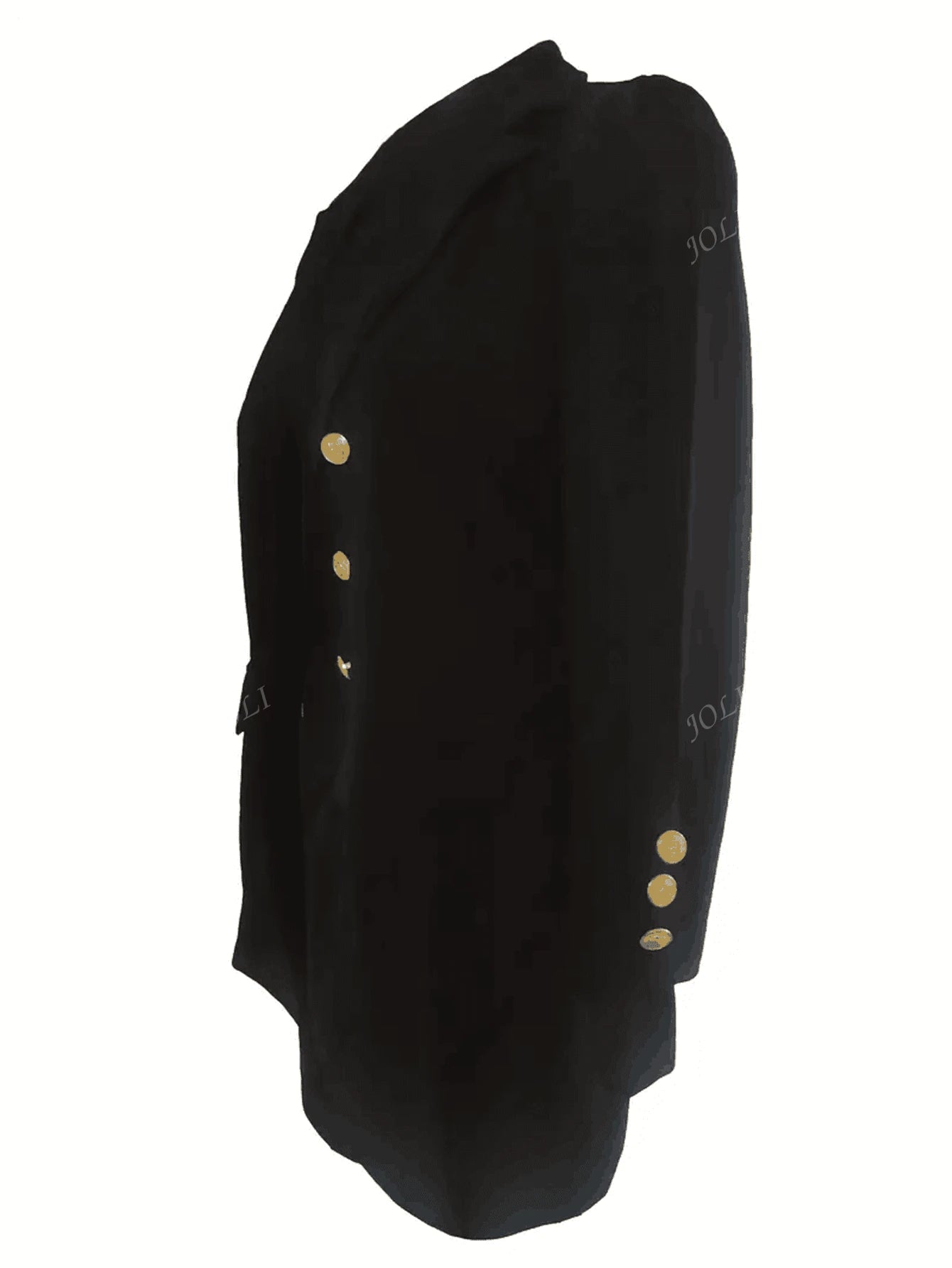 Conjunto de Terno com Blazer de Gola Lapela e Saia de Peito Duplo para Uso Diário das Senhoras