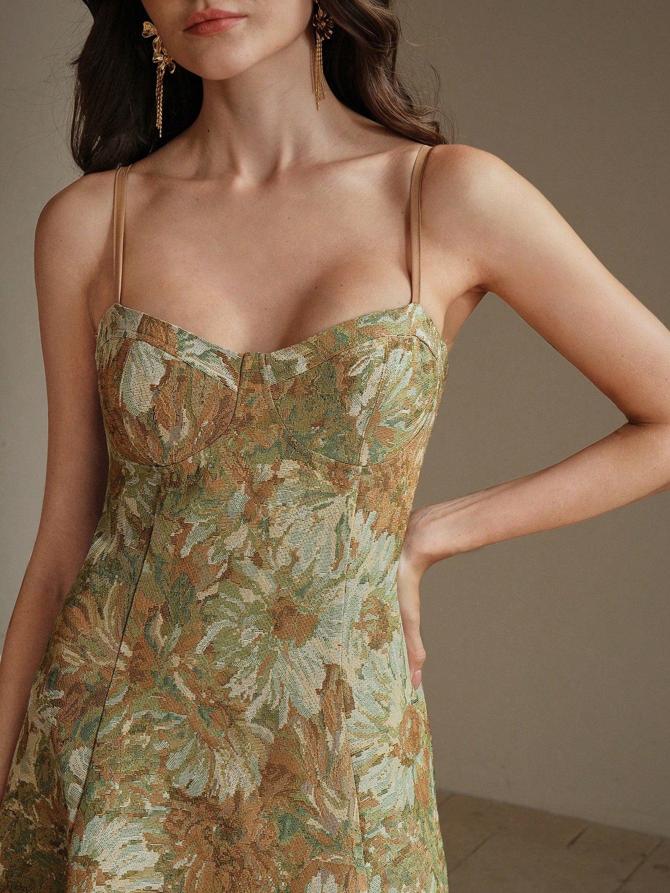 Anewsta Vestido de Festa Estilo Pintura Feminino Modelo Linha-A com Alças, Novos Lançamentos
