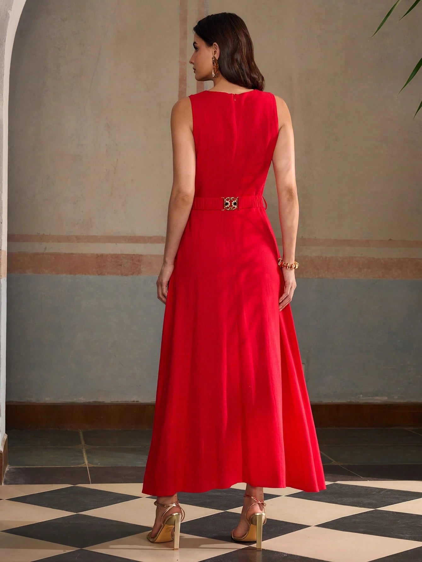 ZEYLAH VESTIDO DE LINHO COM CINTO