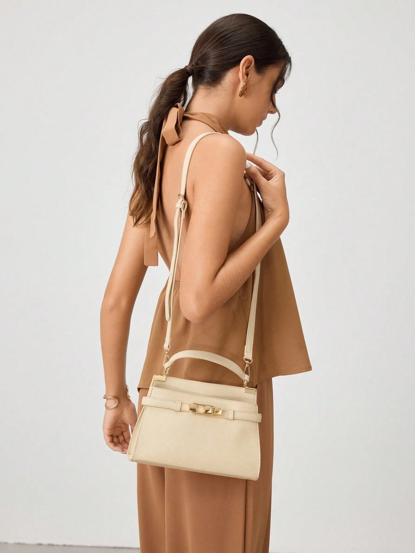 SHECARRY Bolsa de Ombro e Bolsa Feminina Versátil e Minimalista na Moda