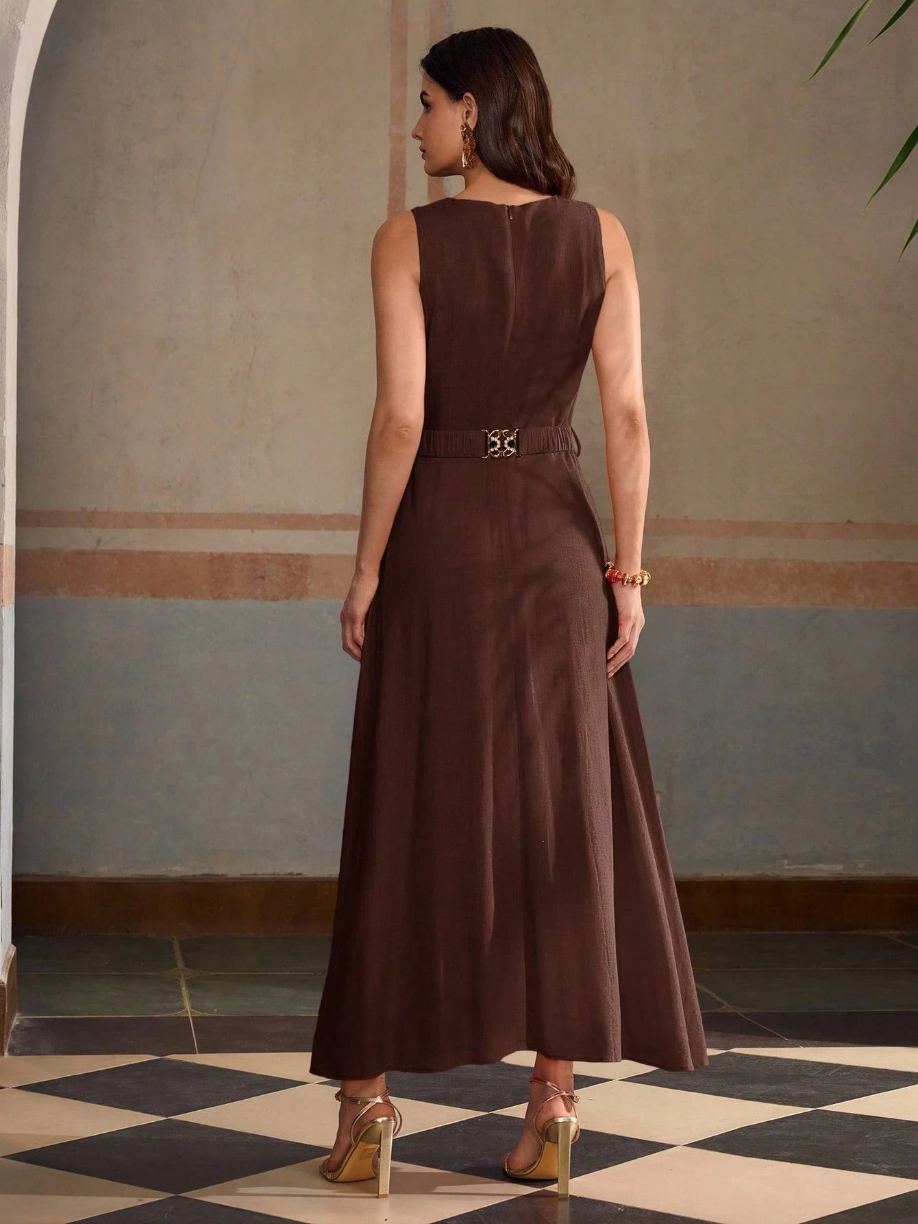 ZEYLAH VESTIDO DE LINHO COM CINTO