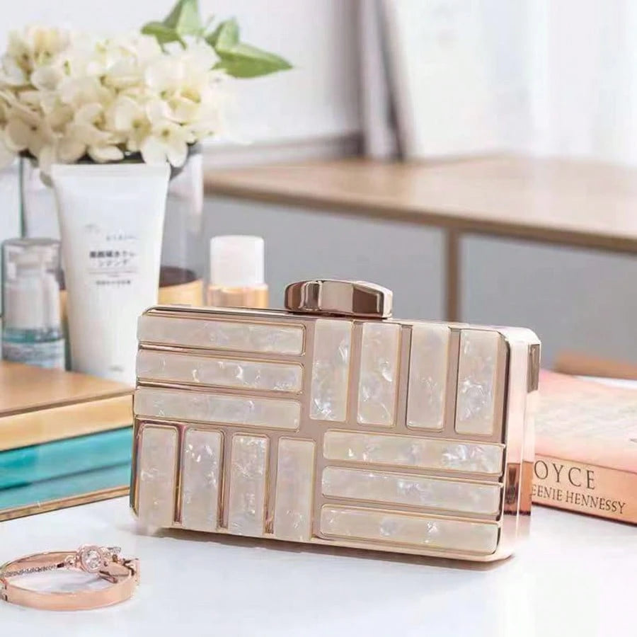 Bolsa de noite de moda europeia e americana bolsa feminina bolsa de banquete de mármore acrílico