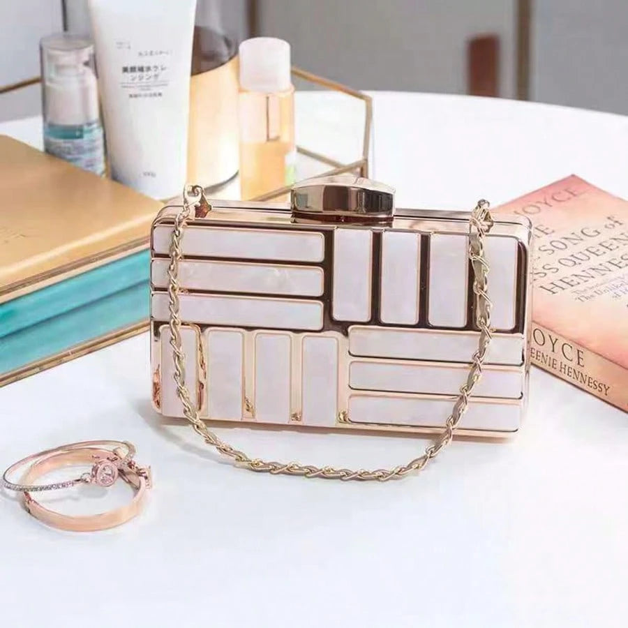 Bolsa de noite de moda europeia e americana bolsa feminina bolsa de banquete de mármore acrílico