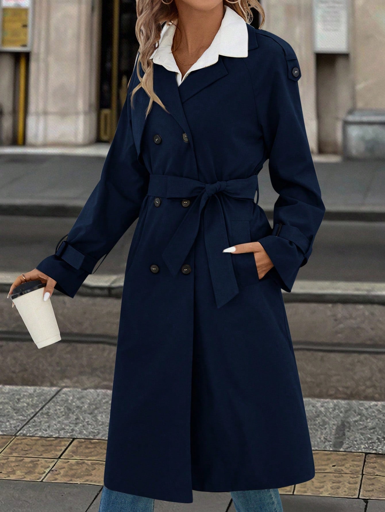 Solivie Casaco Trench de Mulher com Forro Térmico, Leve para Outono e Inverno