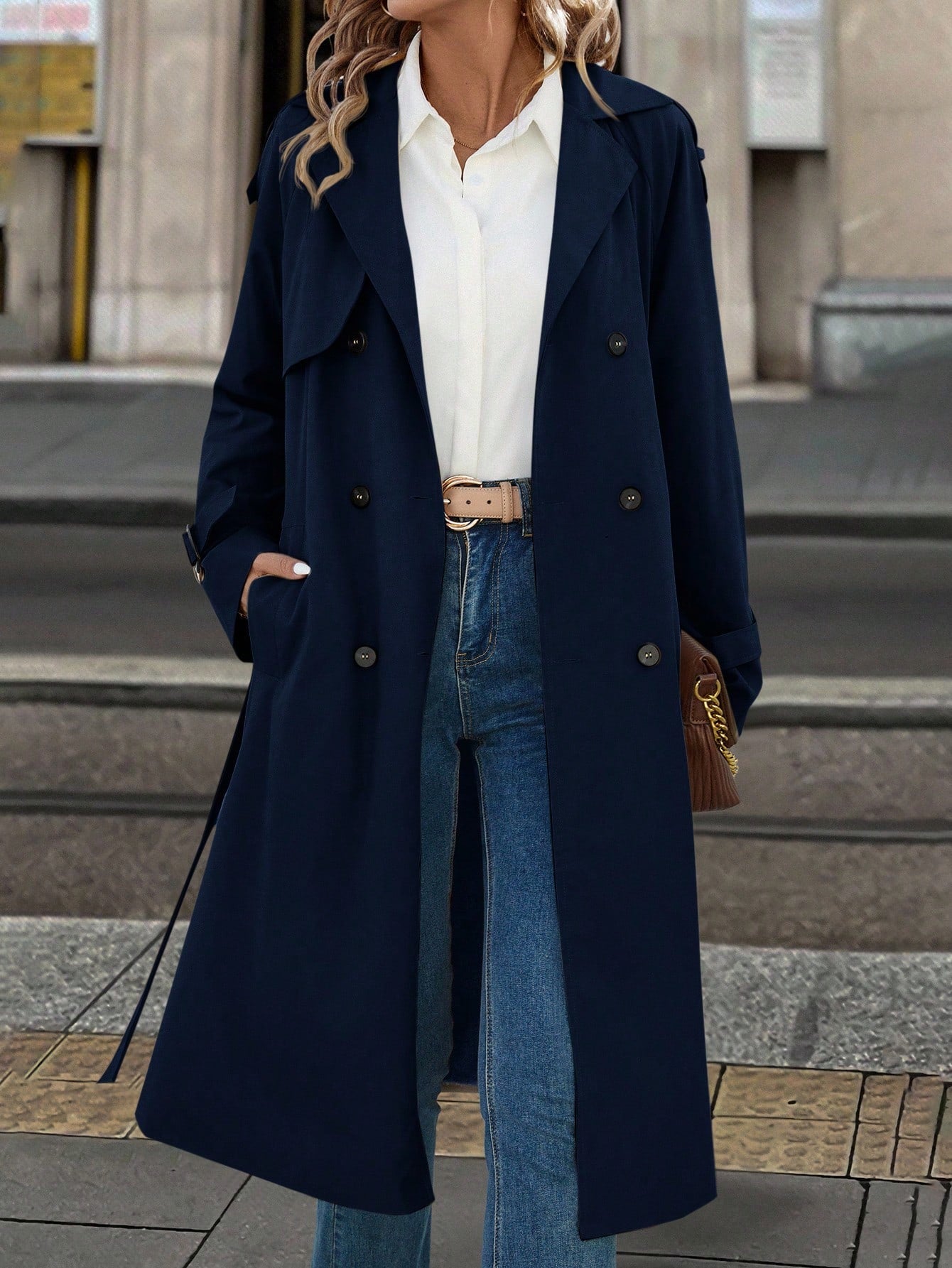 Solivie Casaco Trench de Mulher com Forro Térmico, Leve para Outono e Inverno