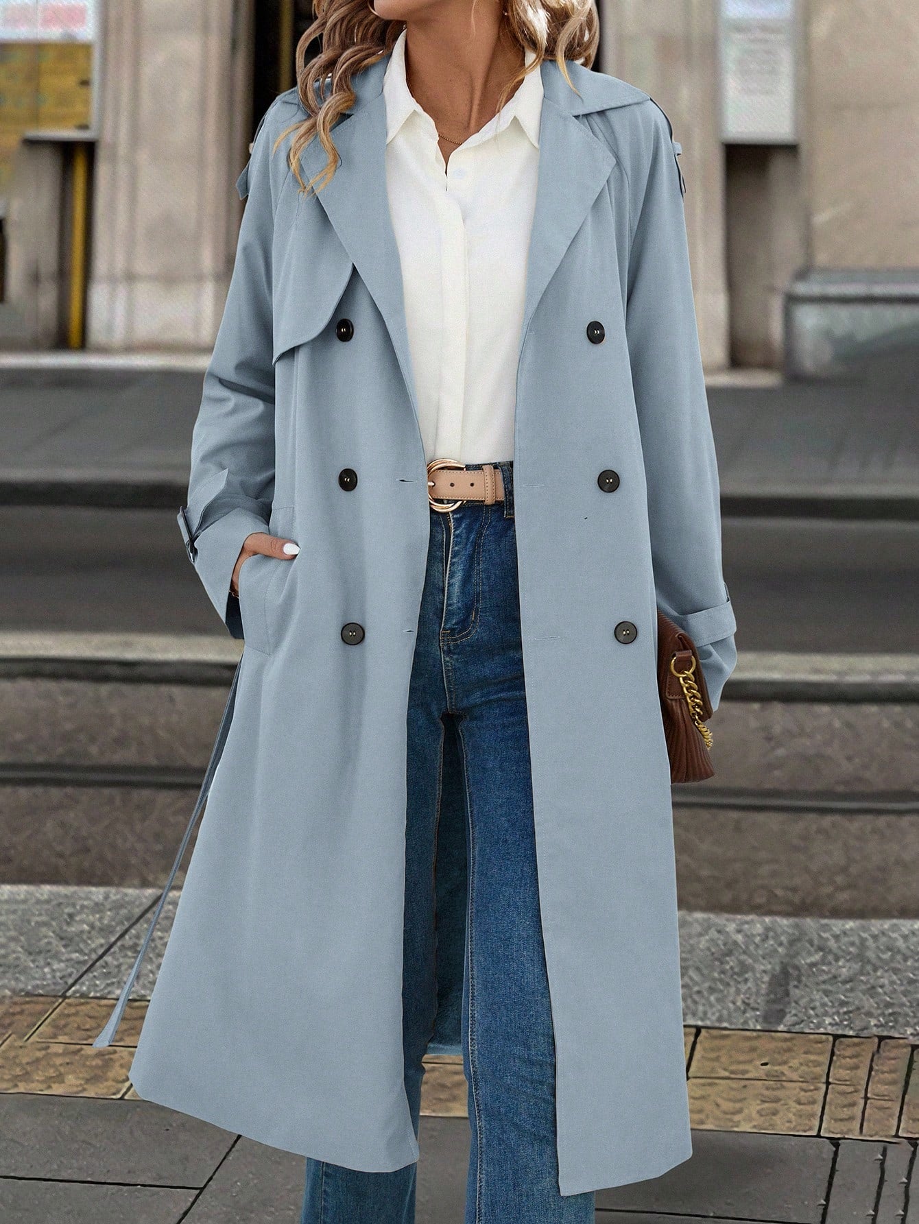 Solivie Casaco Trench de Mulher com Forro Térmico, Leve para Outono e Inverno