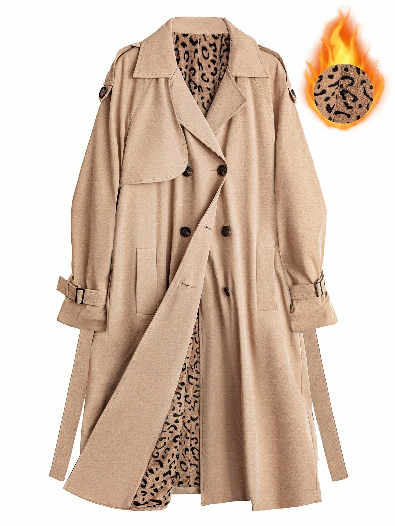 Solivie Casaco Trench de Mulher com Forro Térmico, Leve para Outono e Inverno
