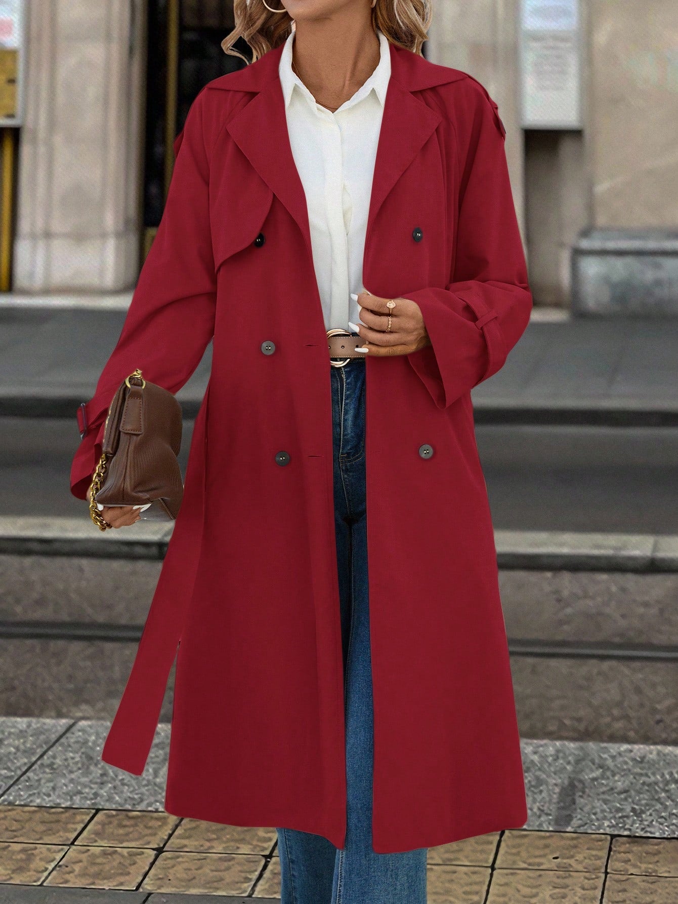 Solivie Casaco Trench de Mulher com Forro Térmico, Leve para Outono e Inverno