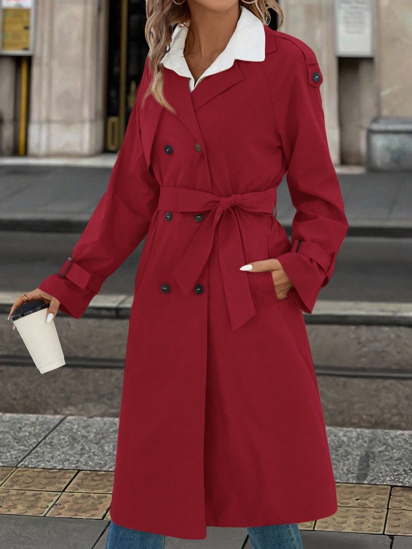 Solivie Casaco Trench de Mulher com Forro Térmico, Leve para Outono e Inverno