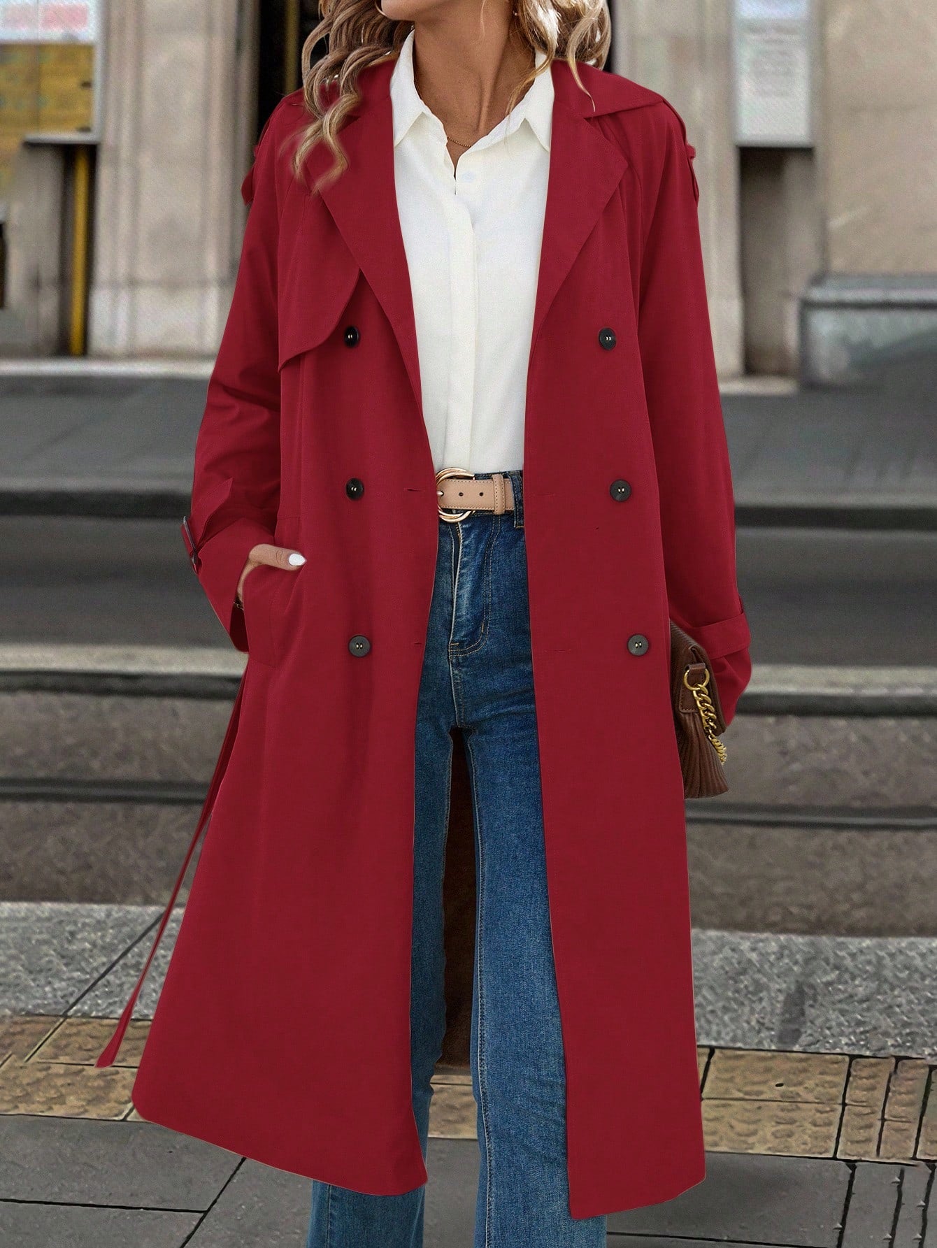 Solivie Casaco Trench de Mulher com Forro Térmico, Leve para Outono e Inverno