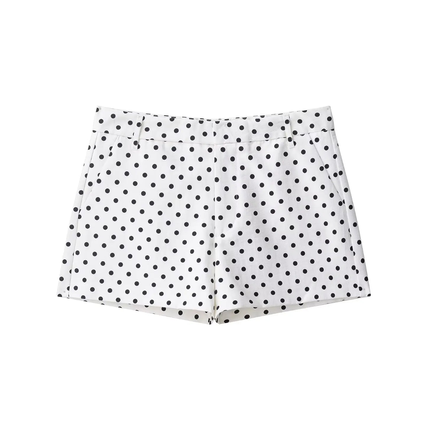 Moda polka dot shorts conjuntos para mulher 2025 outono cordão bombardeiro jaqueta cintura alta shorts 2 peças conjunto roupas femininas