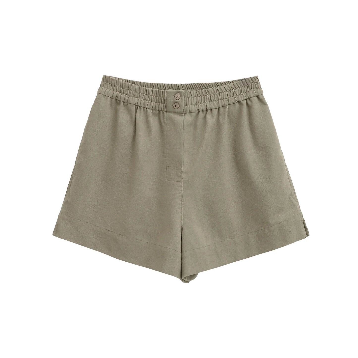 Kondala casual chique feminino terno amarelo com decote em v manga cheia único breasted blusa shorts elásticos moda 2025 primavera verão conjunto
