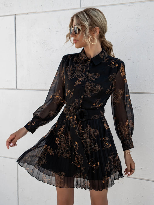 Aveloria Modichic Plissado Floral ocasional Vestido