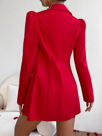 Chiquease Blazer & saia trespassado detalhe da aba