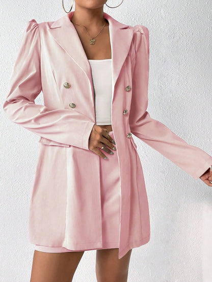 Chiquease Blazer & saia trespassado detalhe da aba