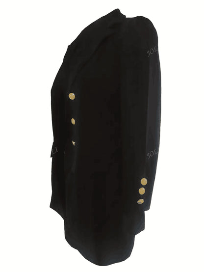 Conjunto de Terno com Blazer de Gola Lapela e Saia de Peito Duplo para Uso Diário das Senhoras