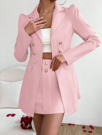 Chiquease Blazer & saia trespassado detalhe da aba