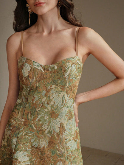 Anewsta Vestido de Festa Estilo Pintura Feminino Modelo Linha-A com Alças, Novos Lançamentos