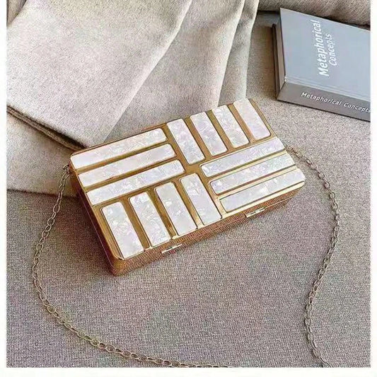 Bolsa de noite de moda europeia e americana bolsa feminina bolsa de banquete de mármore acrílico