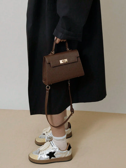 Nova Bolsa Feminina Padrão Crocodilo Brilhante, Grande Capacidade, Moda e Elegante, Acompanha Lenço Estiloso, Pode Ser Usada Como Bolsa de Ombro, Preta