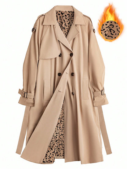 Solivie Casaco Trench de Mulher com Forro Térmico, Leve para Outono e Inverno