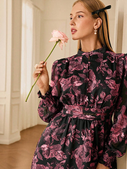 Aveloria Rosie Vestido com Estampa Completa e Manga Farol para Mulheres, Looks de Férias